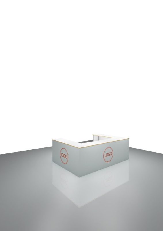 Special desk with decor on 3 sides