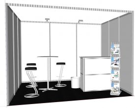 Messevegg - 1 meter modul, hvit