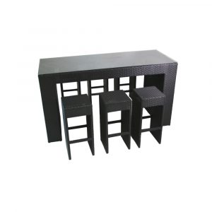 BAR SET RATTAN - 6 PAX